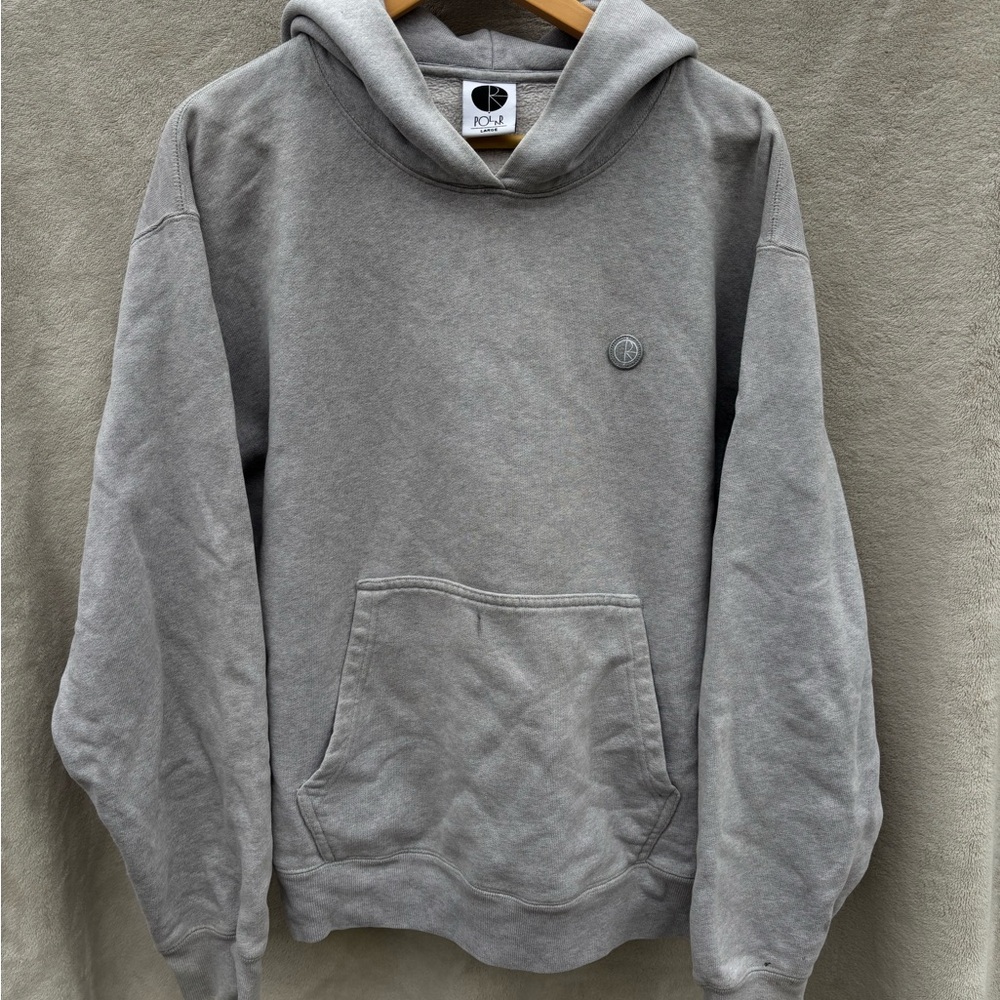 Large Polar Skate Co Hoodie in Heather Grey